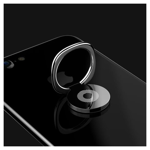 Держатель Baseus Privity, кольцо, клейкая основа, черный, металл, #SUMQ-01 Превью 1