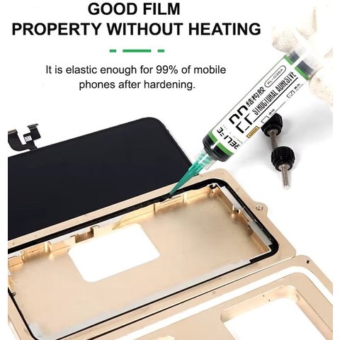 Glue RELIFE RL-035A, (polyurethane, transparent, for gluing back covers, for display frames, 30 ml) Preview 4