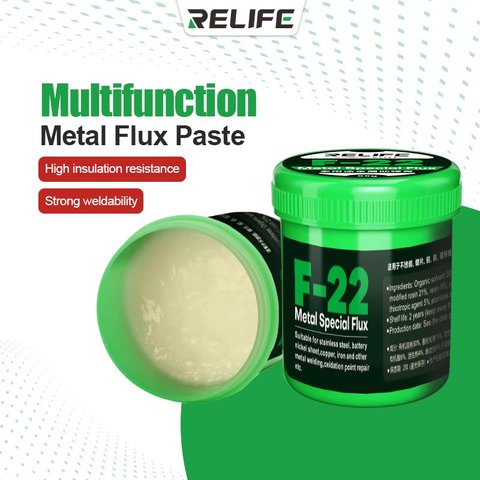 Fundente en pasta RELIFE F-22, para soldar níquel, para soldar acero inoxidable, para soldadura de cobre y acero, actividad alta, 55 g Vista previa  1