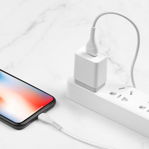 USB дата-кабель Hoco X37, USB тип-A, Lightning, 100 см, 2,4 А, білий Прев'ю 3