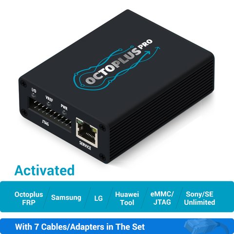 Octoplus Pro Box с набором кабелей (активированы Samsung, LG, eMMC/JTAG, FRP, Huawei, SE Unlimited) Превью 1