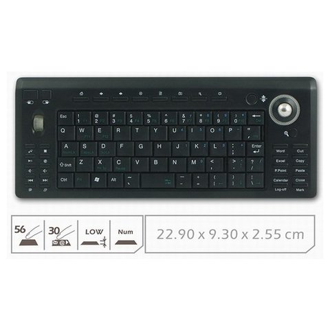 Teclado inalámbrico portátil con trackball Vista previa  1