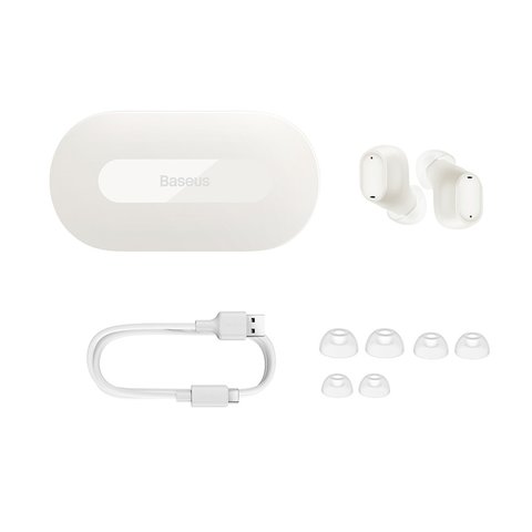 Auricular Baseus Bowie EZ10, inalámbrica, blanco, con funda de carga, con cable, #A00054300226-Z1 Vista previa  2