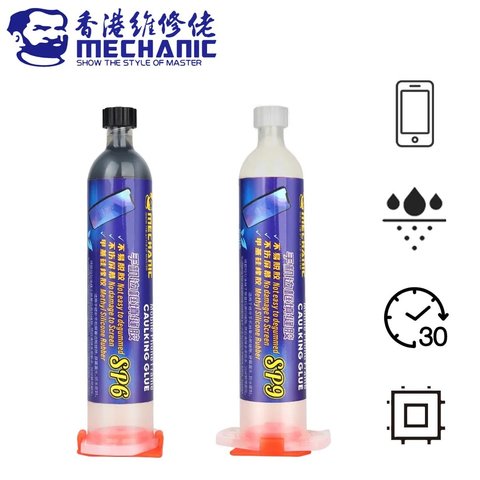 Клей Mechanic SP6, чорний, для приклеювання задніх кришок, для дисплейних рамок, 30 мл Прев'ю 4