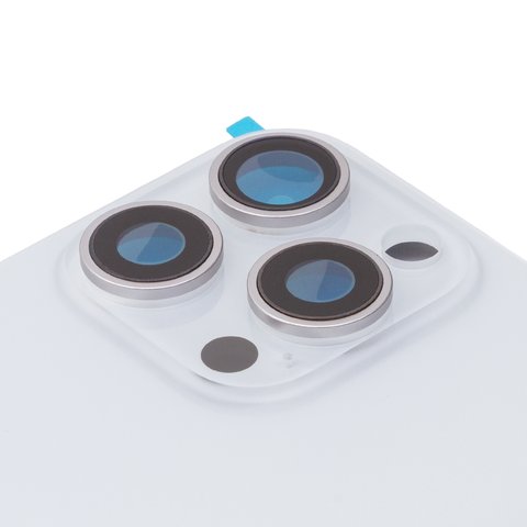 Задня панель корпуса для iPhone 15 Pro Max, біла, із склом камери, Original (PRC) Прев'ю 1