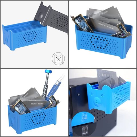 Органайзер RELIFE RL-001S, для трафаретов BGA, пластик, серый, 130x70x57mm Превью 1