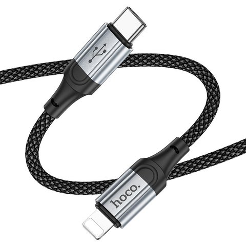 USB кабель Hoco X102, USB тип-C, Lightning, 100 см, 27 Вт, чорний, в нейлоновому обплетенні, #6942007608749 Прев'ю 1