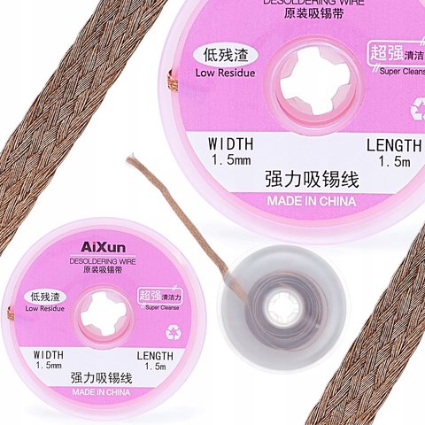 Стрічка для випаювання Aixun AX-DW1515, (Ш) 1,5 мм, (Д) 1,5 м Прев'ю 1