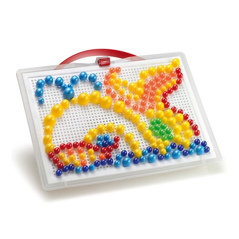 Набір для занять мозаїкою Quercetti (фішки 10/15/20 мм (280 шт.) + дошка 22×16) Прев'ю 1